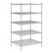 A Regency chrome wire shelving unit with five shelves.