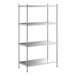 A Regency stainless steel shelving unit with four shelves.