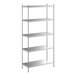 A Regency stainless steel shelving unit with five shelves.