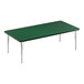 A green rectangular Correll activity table with silver metal legs.