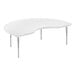 A gray granite kidney-shaped activity table with silver legs.
