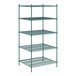 A Regency green metal wire shelving starter kit with 5 shelves.