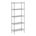 A Regency stainless steel wire shelving unit with five shelves.