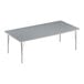 A rectangular Correll activity table with gray top and silver legs.
