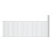 A white grid with metal shelves and a metal frame.