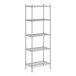 A wireframe of a Regency stainless steel shelving unit with 5 shelves.