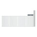A close-up of the grid on a Regency stainless steel wire shelving unit.