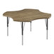 A Correll activity table with a high-pressure laminate wooden top and black metal legs with hickory T-mold.