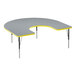 A grey and yellow Correll horseshoe-shaped activity table.