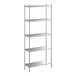 A Regency stainless steel shelving unit with five shelves.