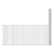 A row of stainless steel wire shelves with white grids.