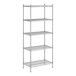 A wireframe of a Regency stainless steel wire shelving unit with 5 shelves.