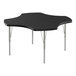 A Correll black activity table with black top and silver legs.