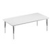 A white rectangular Correll activity table with metal legs.