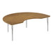 A Correll medium oak kidney-shaped activity table with silver legs.