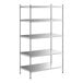 A Regency stainless steel shelving unit with five shelves.