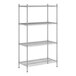 A Regency stainless steel wire shelving unit with four shelves.