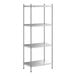 A Regency stainless steel shelving unit with four shelves.