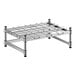 A Regency stainless steel wire dunnage rack with a metal frame and wire mat.