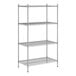 A Regency stainless steel wire shelving unit with four shelves.