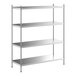 A Regency stainless steel shelving unit with four shelves.