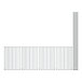 A line of metal grids with four shelves.