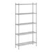 A wireframe of a Regency stainless steel wire shelving unit with 5 shelves.
