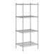 A Regency stainless steel wire shelving unit with four shelves.