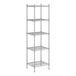 A wireframe of a Regency stainless steel wire shelving unit with 5 shelves.