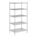 A white wireframe Regency shelving unit with four shelves.