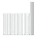 A row of metal grids with four metal shelves.