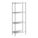 A Regency stainless steel shelving unit with four shelves.