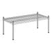 A Regency stainless steel wire dunnage rack on metal legs.