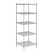 A Regency stainless steel wire shelving unit with five shelves.