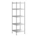 A Regency stainless steel shelving unit with five shelves.