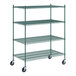 A Regency green wire shelving starter kit with 4 shelves.