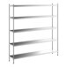 A Regency stainless steel shelving unit with five shelves.