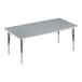 A rectangular grey Correll activity table with black legs.