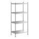 A Regency stainless steel shelving unit with four shelves.