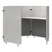 A gray and white Luxor Reclaim 5-panel office work pod.