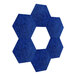 A blue hexagon shaped Luxor Reclaim wall panel.