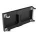 A black metal Luxor connection bracket with two metal brackets.