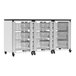A black and white Luxor storage bin cart with clear drawers.