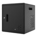 A black Luxor modular charging cabinet with a keyhole.