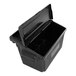 A black plastic bin with a lid.