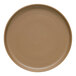 A brown Libbey Driftstone porcelain plate with a matte finish.