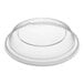 A clear, round, vented dome take-out lid designed to fit 24-48 oz. containers.