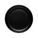 A black porcelain low bowl with a matte finish and white border.