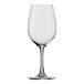 A clear Spiegelau wine glass with a stem.