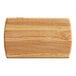 A wooden Choice cutting board with rounded edges.